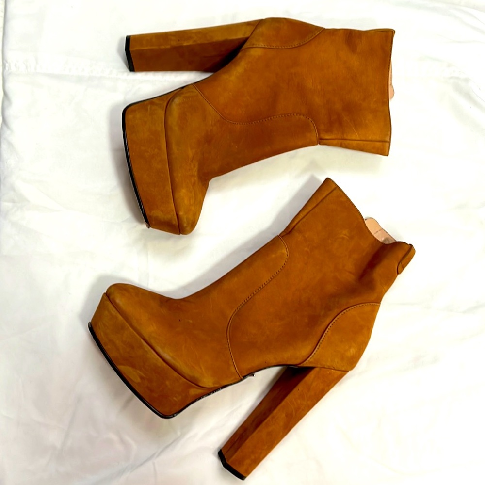 brown high heel boots